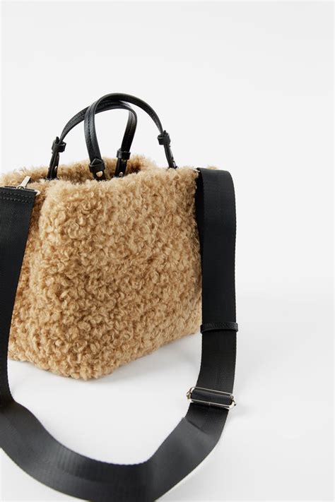 zara shearling bag.